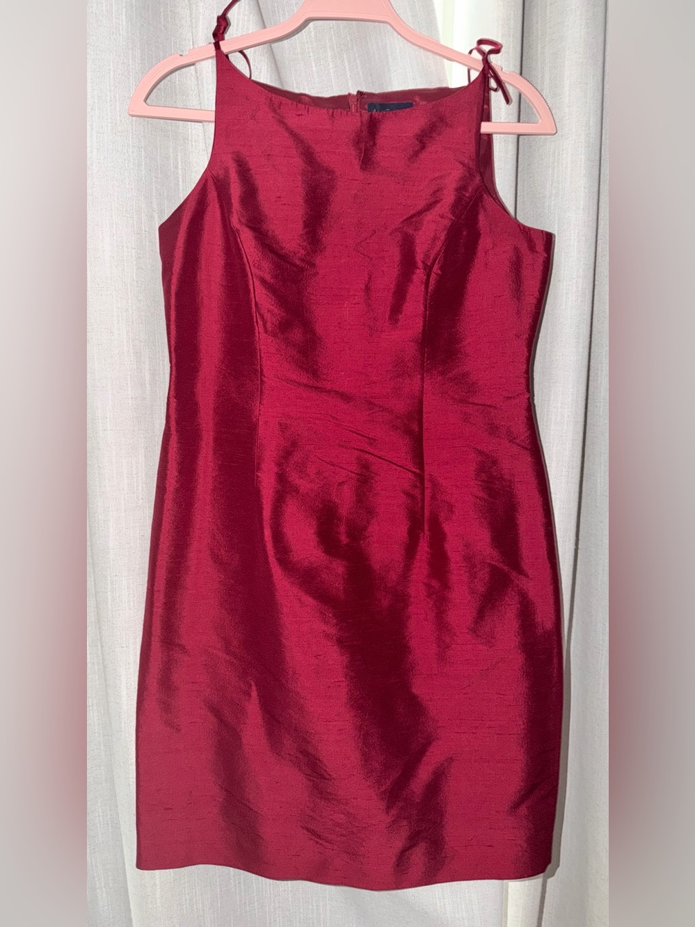 Ann Taylor Sleeveless Sheath Dress in Deep Berry Red